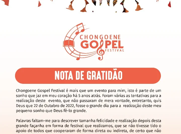 1ª Edição do Chongoene Gospel Festival